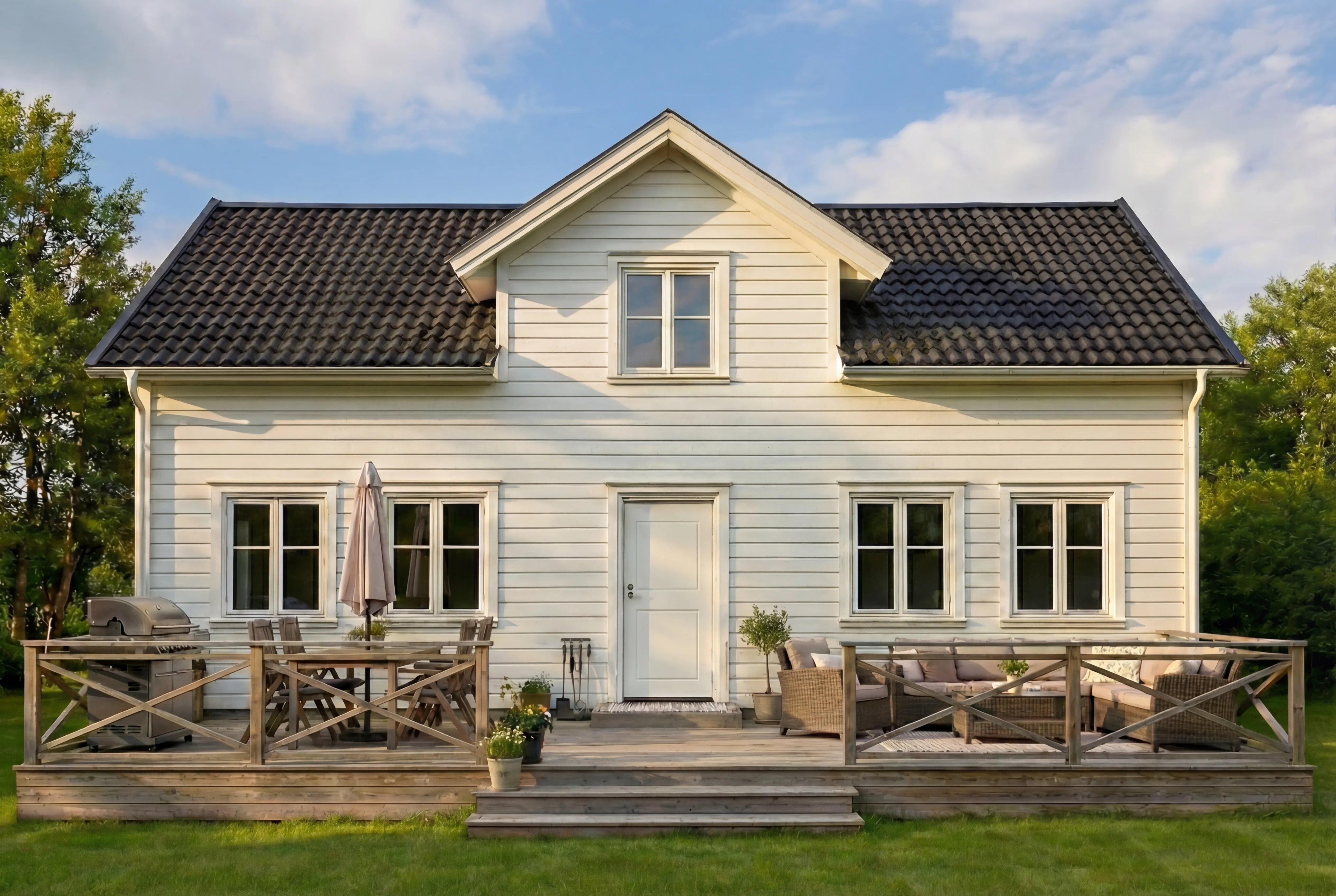 AI-genererad altan till hus