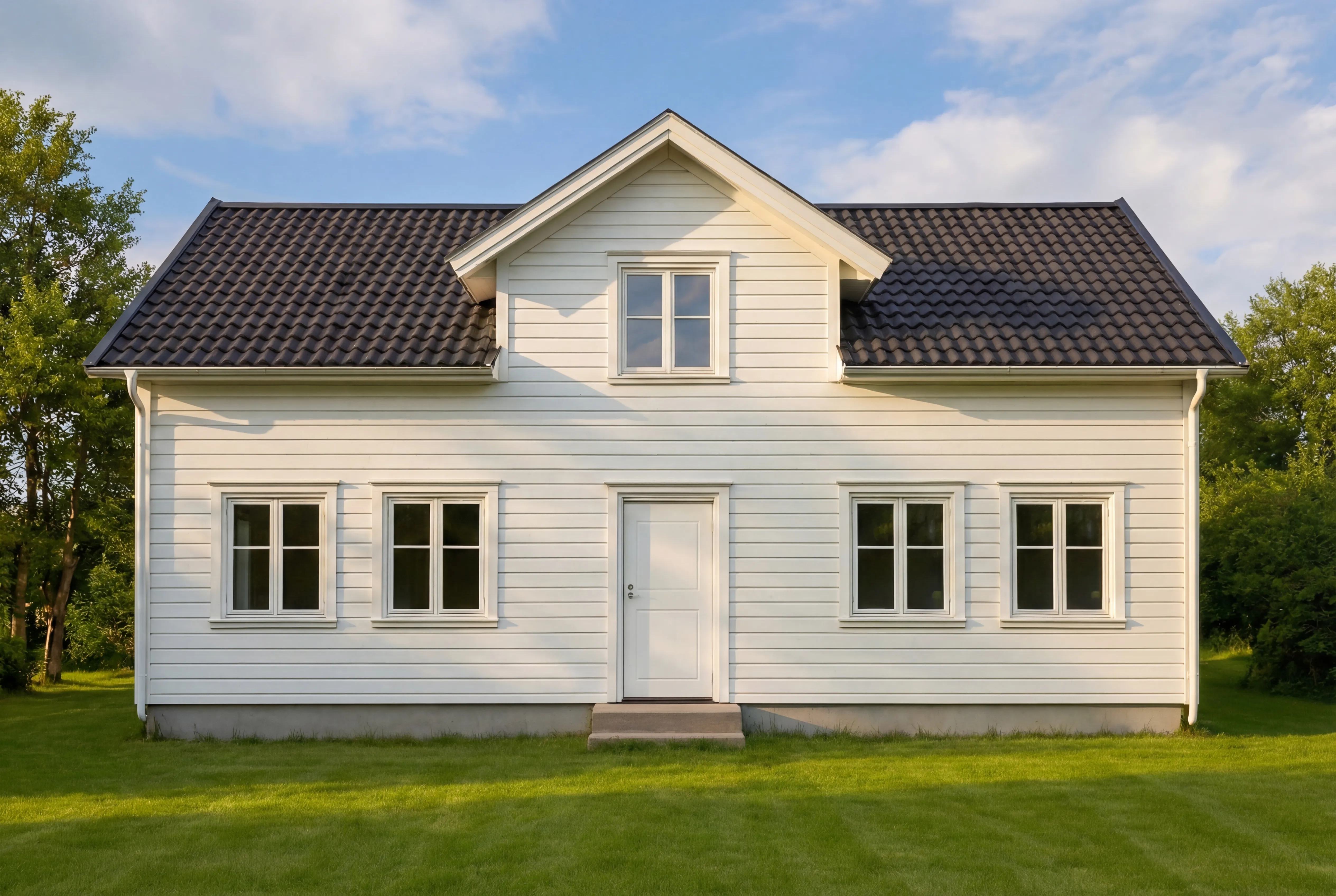 Originalbild av vit villa