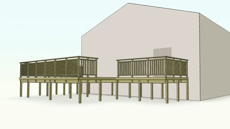 Elias altan designad i Altanplaneraren — upphöjd med räcke