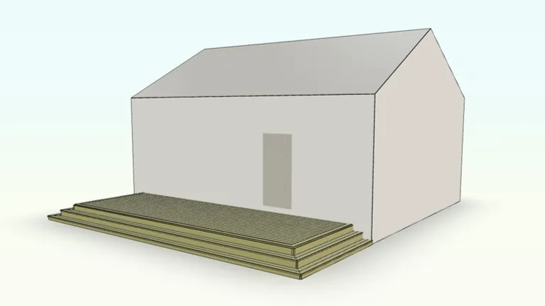 Stefans altan designad i Altanplaneraren — översikt med trappa