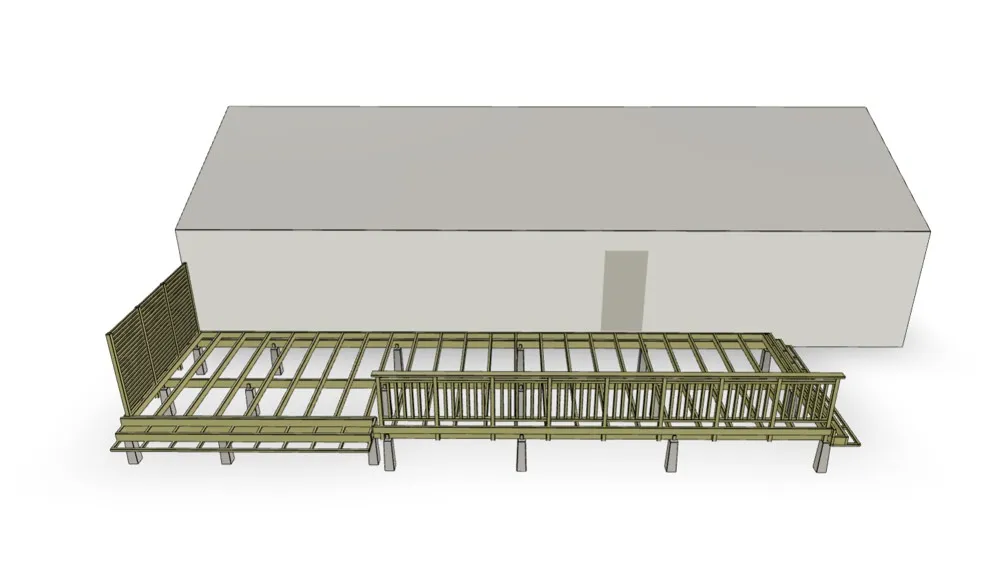 Konstruktionsvy — stomme och bärlina