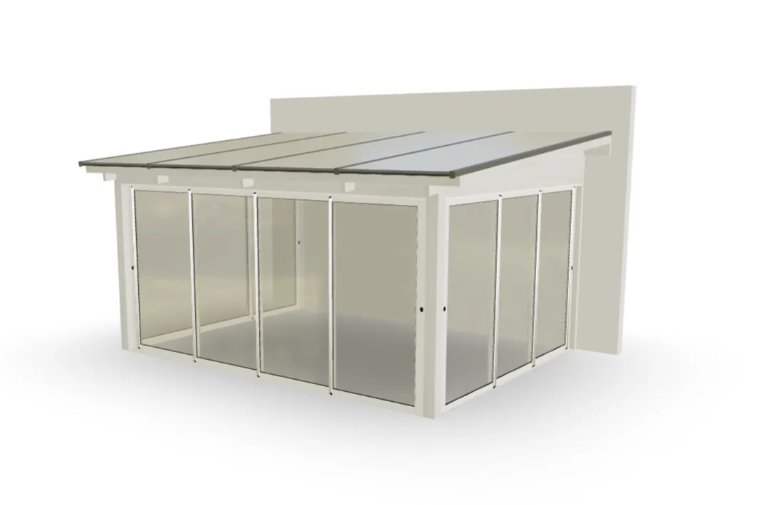 Litet uterum med vår- och höstsystem och pulpettak, 14.4 m²