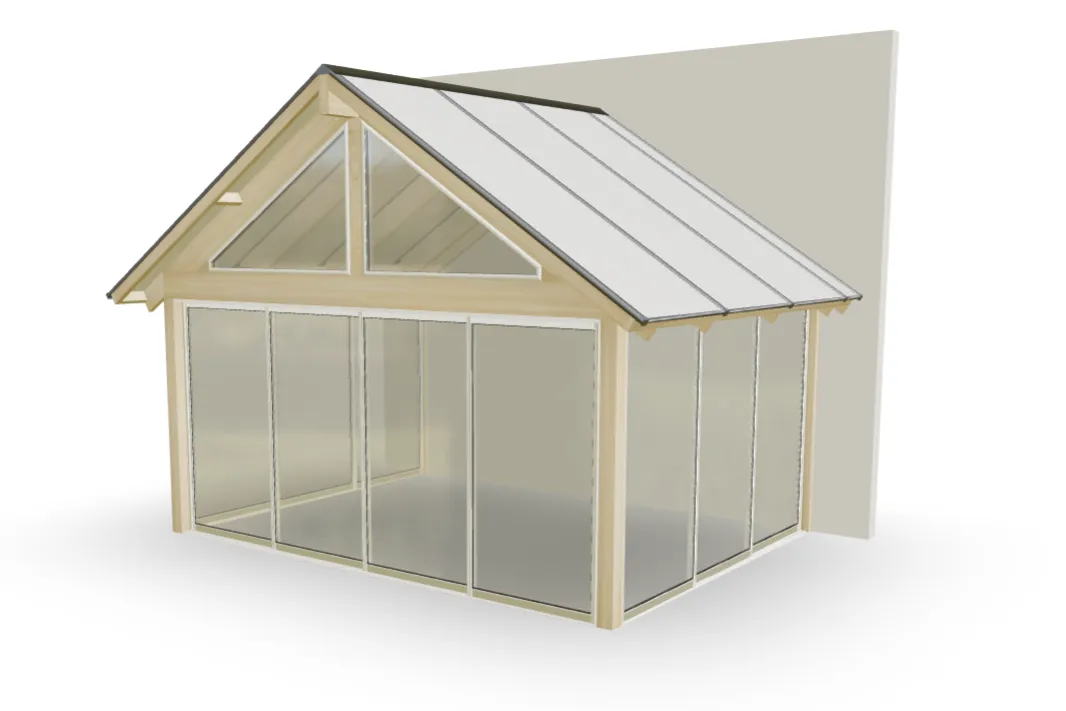 Uterum med sadeltak, sommar, 14.4 m²